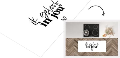 Keukenloper - Loper keuken - Partner - Spreuken - Ik geloof in jou - Quotes - 120x50 cm - Keukenloper vinyl