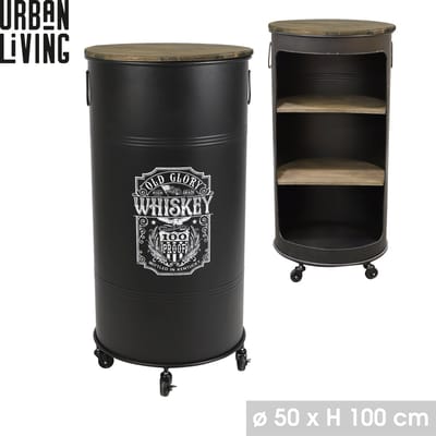LOFT & METAL FLES BAR MET HOEKERS ONTWERP OUDE GLORIE WHISKEY D50CM X H100CM
