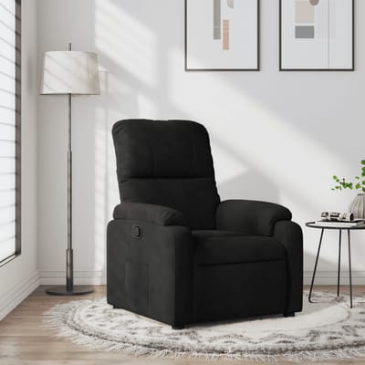 vidaXL - Fauteuil - verstelbaar - microvezelstof - zwart