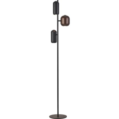 Brilliant Vloerlamp Jane, hoogte 147 cm, zwart/bruin/groen, 3-lamps.
