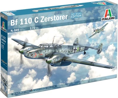 Italeri Modelbouwpakket Militaire voertuigen - 0049 Messerschmitt Bf-110 C3/C4 Zerstörer Plastic - 1:72 - Modelbouw