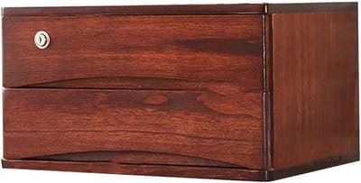 Opbergkast Bureau - Documenten Organizer - Kantoor Organiseren - Massief Houten Frame - 40 x 28 x 21 cm - Houtkleur