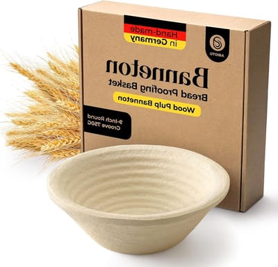 Brood Rijs Mand - Banneton Brotform - Brood Bakken - Gegroefd Patroon - 85 inch - Beige