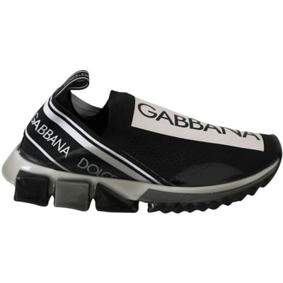 Dolce & Gabbana Zwart Witte SORRENTO Sport Stretch Sneakers