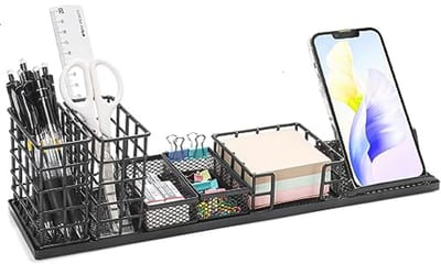 Bureau-organizer met penhouder, telefoonhouder en notitiehouder voor thuis en kantoor
