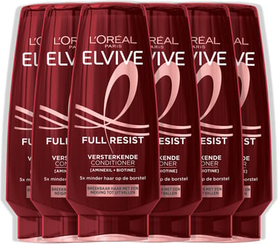 L'Oréal Paris Elvive Full Resist Conditioner - Versterkende Conditioner Voor Breekbaar Haar - Met Aminexil + Biotine - 6x200ML