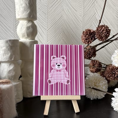 Hartjespost | Tegeltje roze Strik | schoencadeautjes sinterklaas | tegeltjes met tekst | spreuktegel | tegeltjeswijsheden | Christmas | Xmas | kerstmis | decoratie kerst | liefde | love | pink | girl | girly | 11x11