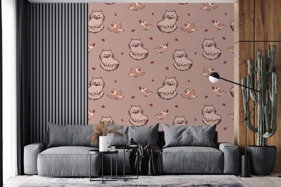 Behang - Fotobehang Dieren - Kinderen - Patronen - Breedte 240 cm x hoogte 260 cm