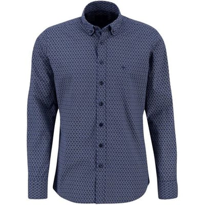 Fynch-Hatton Overhemd Modern Check Triangle Night / male