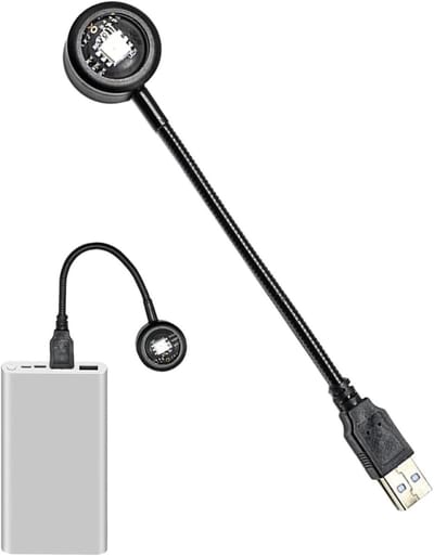 Beamer met Al - LED verwisselbaar, met USB-oplaadfunctie in 7 kleuren, met 360 graden rotatie van het omgevingslicht met knop