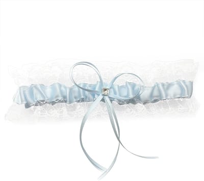 Bruiloft Kousenband - Bruidsaccessoire - Speciaal moment - Elastisch en comfortabel - One size - Wit en blauw