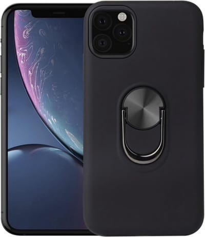 Geschikt voor Luxe Magnetische Back cover voor Apple iPhone 11 Pro - Zwart - TPU - Magnetisch voor autohouder - Kickstand