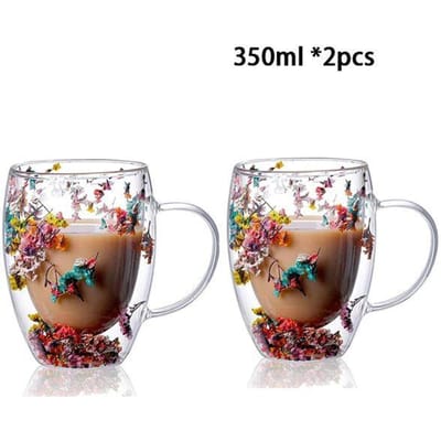 1/2 stuks Dubbelwandig Glazen Kopje Met Handvat Hittebestendig Thee Koffiekopjes Espresso Melk Mok Cadeau 250-350ml