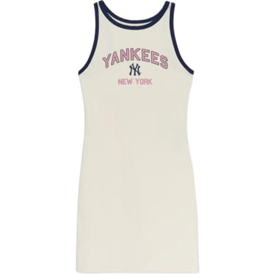 MLB Letter Mouwloos Ronde Hals Strakke Jumpsuit Dames jumpsuit Crème 3FOPV0253-50CRS M white