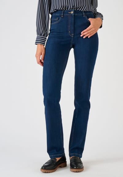 Damart - Jeans straight fit Perfect Fit by Damart - Dames - Blauw - 52