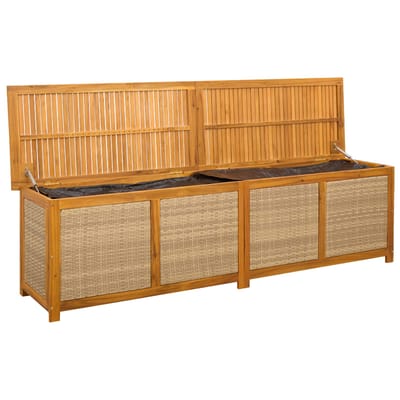 vidaXL - Tuinopslagdoos - 185 - L - Massief - Acacia - Hout - 200 - x - 50 - x - 56 - cm - Beige