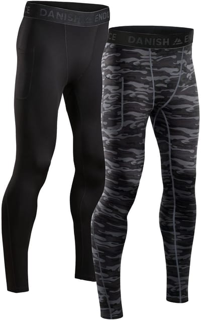 DANISH ENDURANCE Compressiebroeken - Sneldrogende Anti-Schurende Hardloopbroeken - Heren - 2 Paar - XL