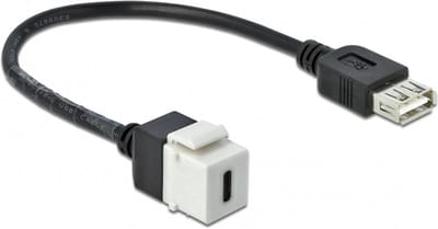 USB-C Keystone module - USB-A (v) | USB2.0 | wit | 0,25 meter