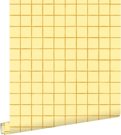 ESTAhome behang geblokt motief geel - 50 x 900 cm - 131595