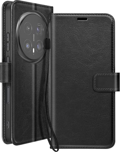 Mayaxess, Hoesje geschikt voor Honor Magic 8 Pro - Wallet Case met Koord & Stand, Zwart