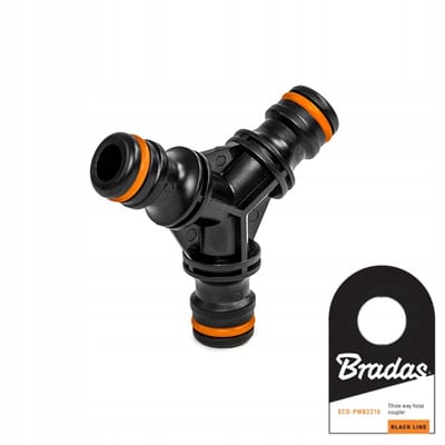 Bradas ECO-PWB2210 - Tuinslang T-stuk - 1/2 inch en 3/4 inch - Zwart en Oranje