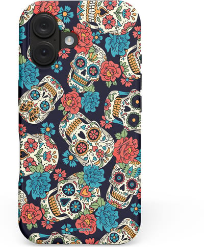 Casetastic hoesje geschikt voor Apple iPhone 16 - MagSafe - Dubbellaagse bescherming - Catacombe carnaval - Fashion Case - Taupe Donkergrijs Petrol Grijs
