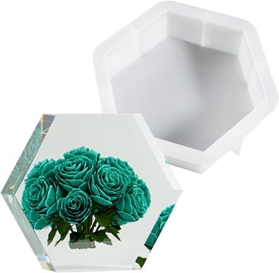 Grote Siliconen Mallen voor Hars Gieten, Hexagonale Vorm, 3D Epoxy Mallen voor Bloemen, Perfect voor DIY Trouwringen en Huisdecoratie