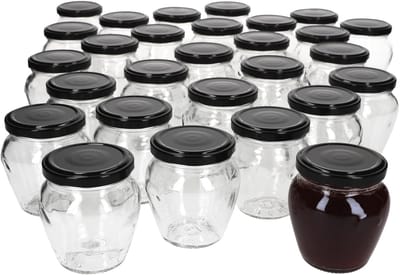 Set van 75 jampotjes Vaso Orcio 212ml + To63 deksel zwart