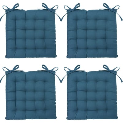 Eazy Living Stoelkussen Basile Blauw 38 x 38 cm - 4 Stuks
