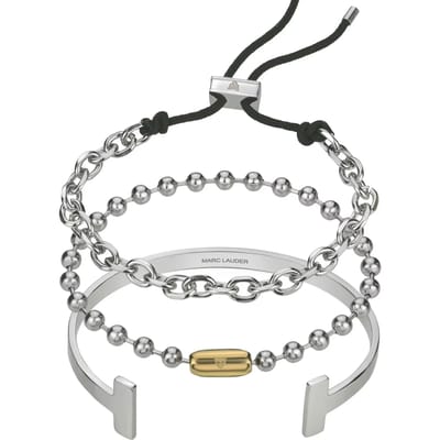Echte leren/roestvrijstalen armband Marc Lauder