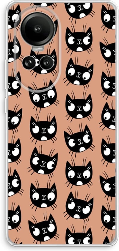 Case Company® - Hoesje geschikt voor Oppo Reno 10 hoesje - Kat - Soft Cover Telefoonhoesje - Bescherming aan alle Kanten en Schermrand