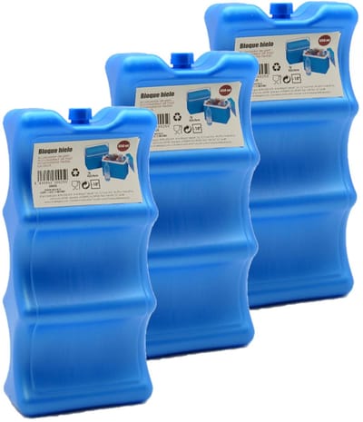 Set van 3x stuks koelelementen voor blikjes 10 x 5,5 x 21 cm blauw - Koelblokken/koelelementen voor koeltas/koelbox