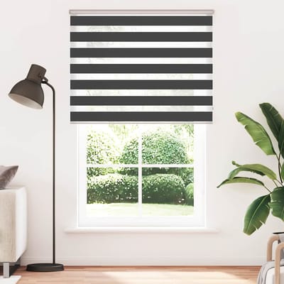 vidaXL - Zebra - rolgordijn - 140x200 - cm - stofbreedte - 135,9 - cm - zwart