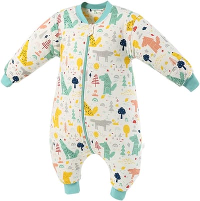 Babyslaapzak met voeten - Winterslaapzak peuter - Warm en veilig slapen - Afneembare mouwen - 3-4 jaar - Patroon 3