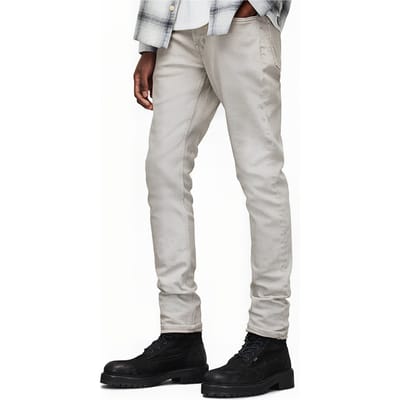 AllSaints Rex Overdye Cool Grey Size: W38L30 | Slim Outlet | Heren | Beige