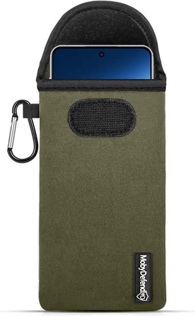 MobyDefend Hoesje - Geschikt voor OnePlus Nord 4 - Neopreen Pouch Met Karabijnhaak - Insteek - Riemlus - Groen