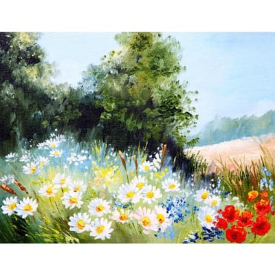 5D DIY diamant schilderij tuinzicht borduurwerk mozaïek kruissteek strass decor 20X30CM beige