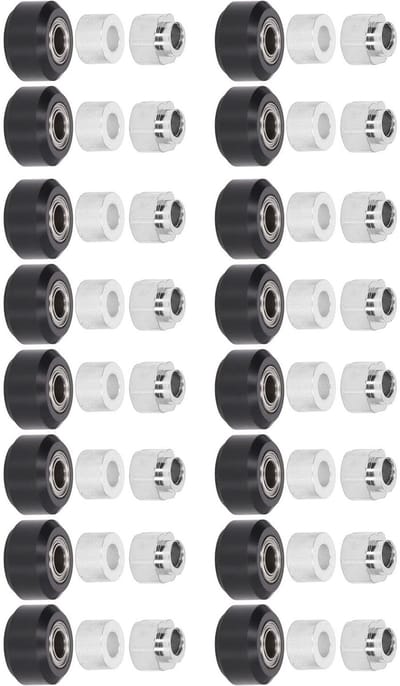 Dailygoods- Katrolenset 48-delig - Rubber Lagers - Excentrische Afstandhouders - Ronde Zuilen - Voor 3D-printer - Nauwkeurig Staal - 3D-printer Onderdelen