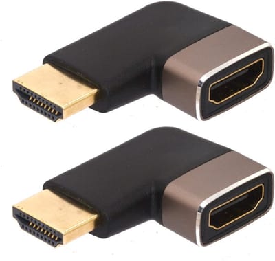 HDMI Extender Adapter voor 8K en 4K, Rechte Hoek Male naar Female Connector, Geschikt voor HDTV, Switch, Laptop, PS4, PS5 en Xbox, 2 Stuks