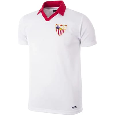 COPA - Sevilla FC 1980 - 81 Retro Voetbal Shirt - XS - Wit