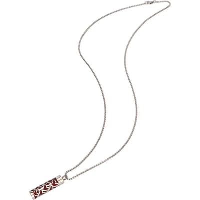 Collier cylindre à la mode, petit pendentif cylindre creux, collier diffuseur d'arôme en acier inoxydable white