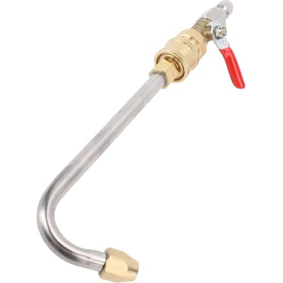 Tige d'extension coudée pour nettoyeur haute pression avec vanne à boisseau, connecteur 14 pouces, nettoyeur haute pression gouttière beige