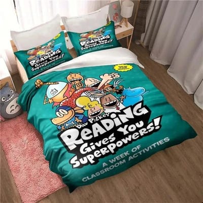 Dog Man Leuke Cartoon Patronen Beddengoed Collectie Dekbedovertrek Collectie Enkel Dubbel Bed King Size Bed Collectie Slaapkamer Jongens Volwassenen Anime Linnen EU single(135x200cm)