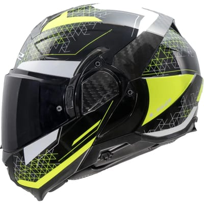 LS2 FF910 Advant II Astral H-V Geel Systeemhelm - Maat XL - Helm