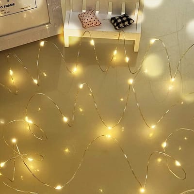 Lichtslinger voor Binnen met 50 LED Warmwit Koperdraad – Perfect voor Huisdecoratie, Slaapkamer, Feesten en Bruiloften