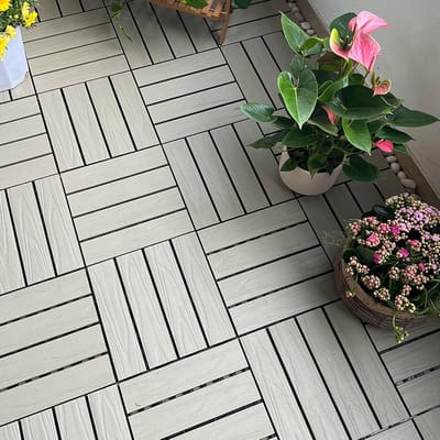 Terrastegels - Tuintegels Composiet - Buiten Vloeren - In elkaar grijpend Kliksysteem - 30x30 cm - Verouderd Hout
