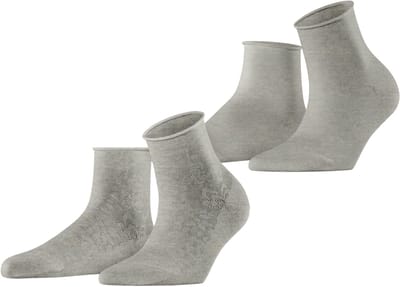 Esprit Lacy Flowers 2-Pack gedessineerd katoen Multipack Sokken dames grijs - maat 39-42