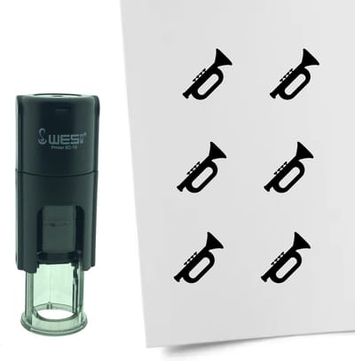 CombiCraft Stempel Trompet 10mm rond - zwarte inkt