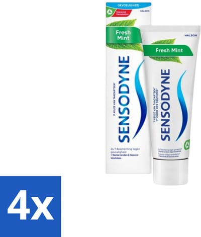 4 x Sensodyne Tandpasta Fresh Mint 75 ml - Gevoelige Tanden - Tandpasta - Frisse Adem - Mondhygiëne - Gevoeligheid