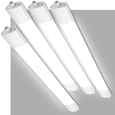 Oraymin 4 Stuks LED Plafondlamp 57cm-20W-2200LM-4000K-IP66 Koppelbaar-Waterdicht TL armatuur-Kelder-Werkplaats